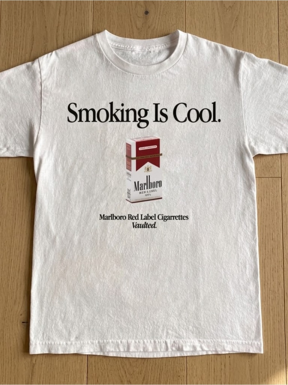 Gildan White Short-Sleeve Tee with Black Text and Red Pack Graphic